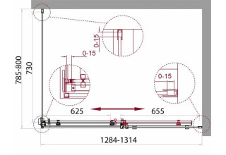 Душевой уголок BelBagno ACQUA-AH-1-130/80-C-Cr