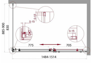 Душевой уголок BelBagno ACQUA-AH-1-150/90-C-Cr