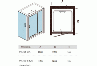Душевая кабина WeltWasser MAINE 100х100 L