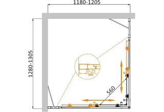 Душевой уголок Cezares MOLVENO-AH-22-130/120-C-Cr-IV