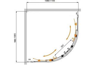 Душевой уголок Cezares MOLVENO-RH-22-110/100-P-Cr