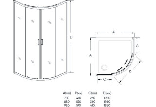 Душевой уголок Veconi Rovigo 90x90x185 стекло рифленое профиль хром RV02-90PL-02-19C1
