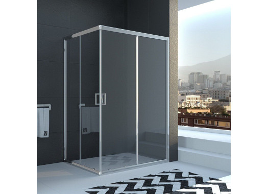 Душевой уголок Veconi Rovigo 100x90x195 стекло прозрачное профиль хром  RV10-10090PR-01-19C1