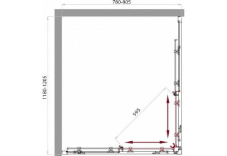 Душевой уголок BelBagno SELA-AH-2-120/80-C-Cr