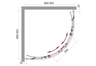 Душевой уголок BelBagno SELA-R-2-90-P-Cr
