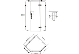 Душевой уголок Grossman ST-90RGD