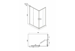 Душевой уголок Ambassador Kingston 14011121 1000x900x2000