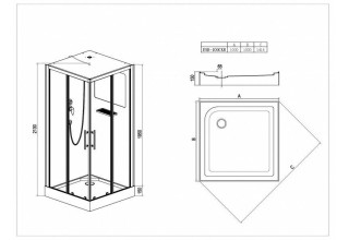 Душевая кабина Esbano ESB-100CKR