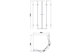 Душевой уголок Black&White S701-900