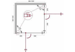Душевой уголок BelBagno ETNA-A-22-100-C-Cr