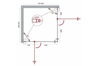 Душевой уголок BelBagno ETNA-AH-22-80/90-C-Cr