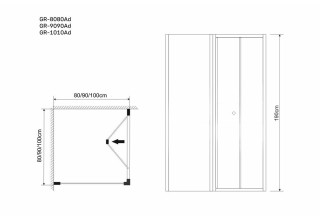 Душевой уголок Grossman GR-9090 Аdvans 90х90х190