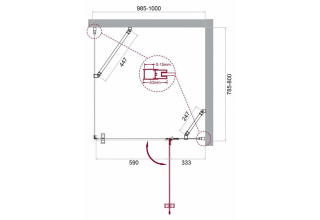 Душевой уголок BelBagno KRAFT-AH-12-100/80-C-Cr-R