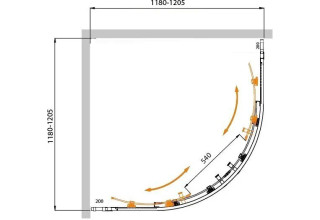 Душевой уголок Cezares MOLVENO-R-22-100+20-C-Cr-IV