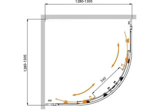 Душевой уголок Cezares MOLVENO-R-22-100+30-P-Cr