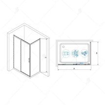 Душевой уголок RGW LE-41B (LE-12B + Z-050-2B) 34124185-014