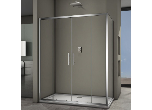 Душевой уголок Veconi Rovigo 150x100x190 стекло прозрачное профиль хром RV062-150100PR-01-19C3