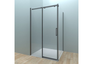 Душевой уголок Veconi Rovigo 160х80х195 стекло прозрачное профиль черный RV070-16080PR-01-C4