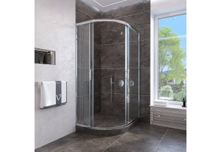 Душевой уголок Veconi Rovigo 90x90x190 стекло прозрачное профиль хром RV107-90-01-C4