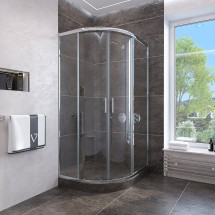 Душевой уголок Veconi Rovigo 90x90x190 стекло прозрачное профиль хром RV107-90-01-C4