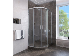 Душевой уголок Veconi Rovigo 90x90x190 стекло прозрачное профиль хром RV107-90-01-C4