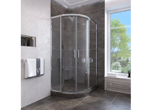 Душевой уголок Veconi Rovigo 90x90x190 стекло прозрачное профиль хром RV107-90-01-C4