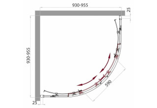 Душевой уголок BelBagno SELA-R-2-95-C-Cr