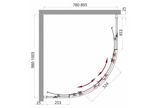 Душевой уголок BelBagno SELA-RH-2-100/80-C-Cr