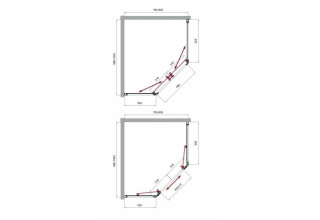 Душевой уголок BelBagno UNO-195-PH-2-100/80-C-Cr
