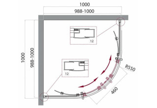 Душевой уголок BelBagno UNO-195-R-2-100-P-Cr