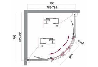 Душевой уголок BelBagno UNO-195-R-2-80-P-Cr