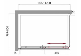 Душевой уголок BelBagno UNO-AH-1-120/80-M-Cr