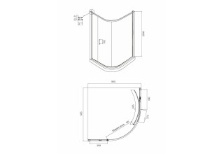 Душевой уголок Ambassador Kingston 14011112 900x900x2000