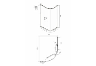 Душевой уголок Ambassador Kingston 14011116 1100x800x2000