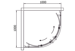 Душевое ограждение Black&White S201-1000
