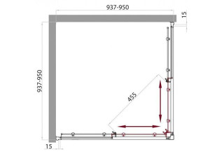 Душевой уголок BelBagno UNO-195-A-2-95-C-Cr