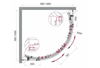 Душевой уголок BelBagno ACQUA-R-2-100-C-Cr