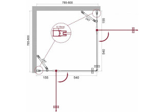 Душевой уголок BelBagno ETNA-A-22-80-C-Cr