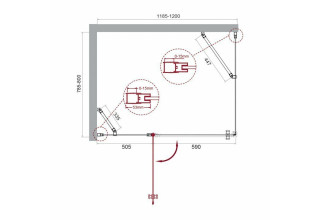Душевой уголок BelBagno ETNA-AH-12-120/80-C-Cr