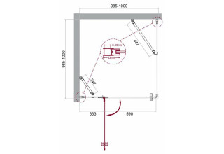 Душевой уголок BelBagno KRAFT-A-12-100-C-Cr-L