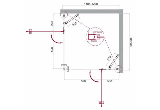 Душевой уголок BelBagno KRAFT-AH-22-120/90-C-Cr-R