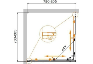 Душевой уголок Cezares MOLVENO-A-2-80-P-Cr
