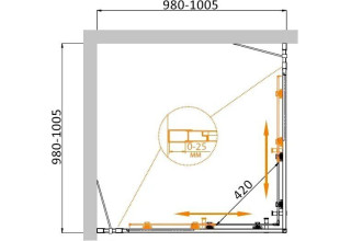 Душевой уголок Cezares MOLVENO-A-22-80+20-C-Cr-IV