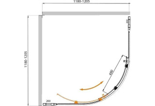 Душевой уголок Cezares MOLVENO-R-11-100+20-C-Cr-IV