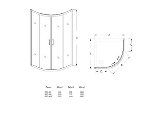 Душевой уголок Veconi Rovigo 80x80x185 стекло прозрачное профиль хром  RV01-80PL-01-19C1