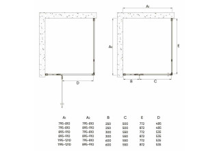 Душевой уголок Veconi Rovigo 80х90х195 стекло прозрачное профиль хром RV073-8090-01-C4