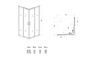 Душевой уголок Veconi Rovigo 100x100x195 стекло рифленое профиль хром RV11-100K-02-19C1