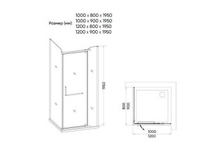 Душевой уголок Veconi Rovigo 120х80х195 стекло прозрачное профиль хром RV19-12080PR-01-19C1