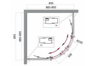 Душевой уголок BelBagno UNO-195-R-2-90-C-Cr