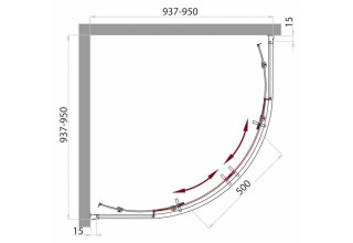 Душевой уголок BelBagno UNO-R-2-95-C-Cr